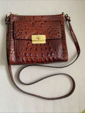 BRAHMIN. Mimosa Pecan Melbourne Crossbody Brahmin Bag pristine condition